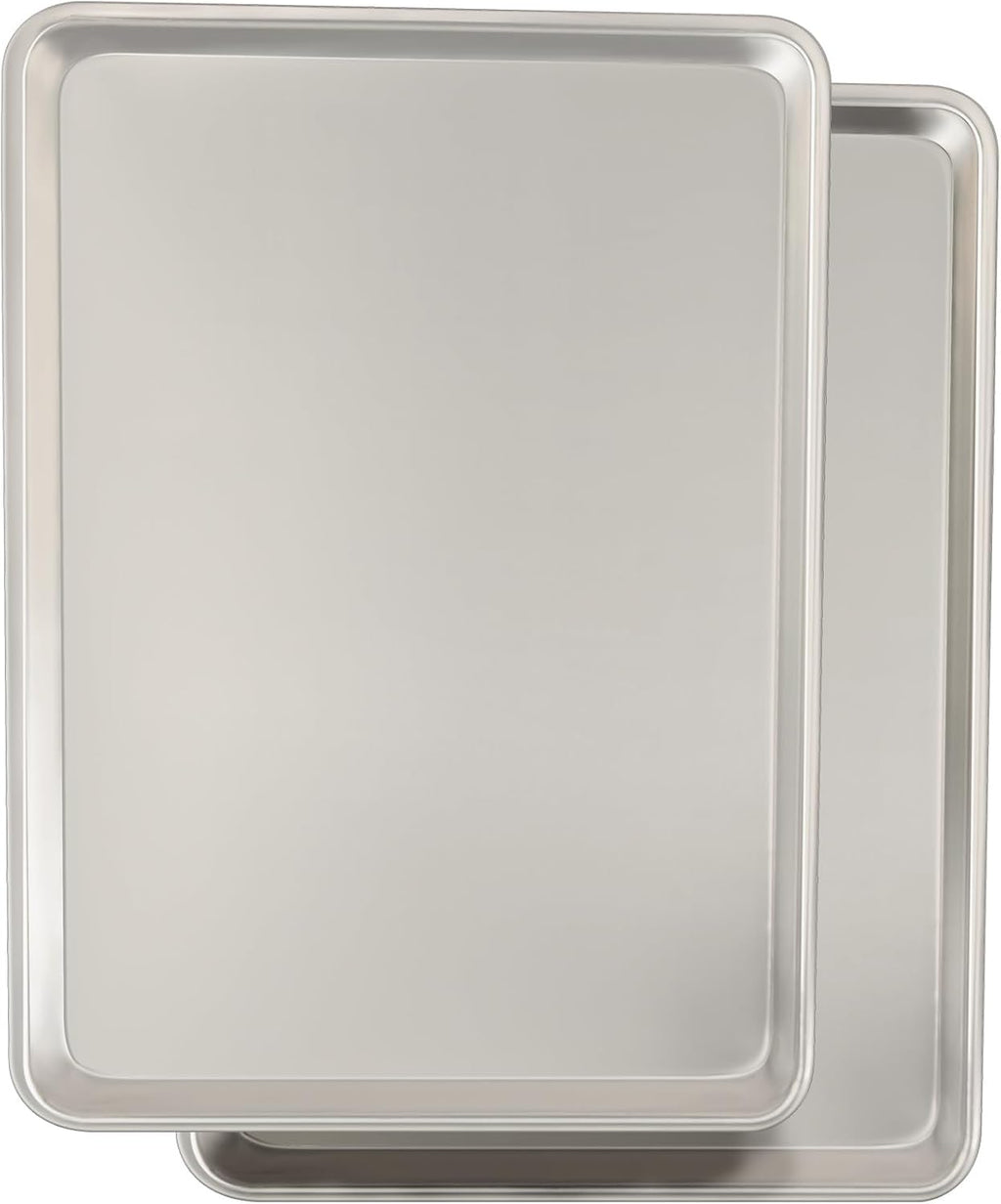 Aldaskad Heavy-Duty Stainless Steel Baking Sheet Pan Set with Heat-Resistant Handles