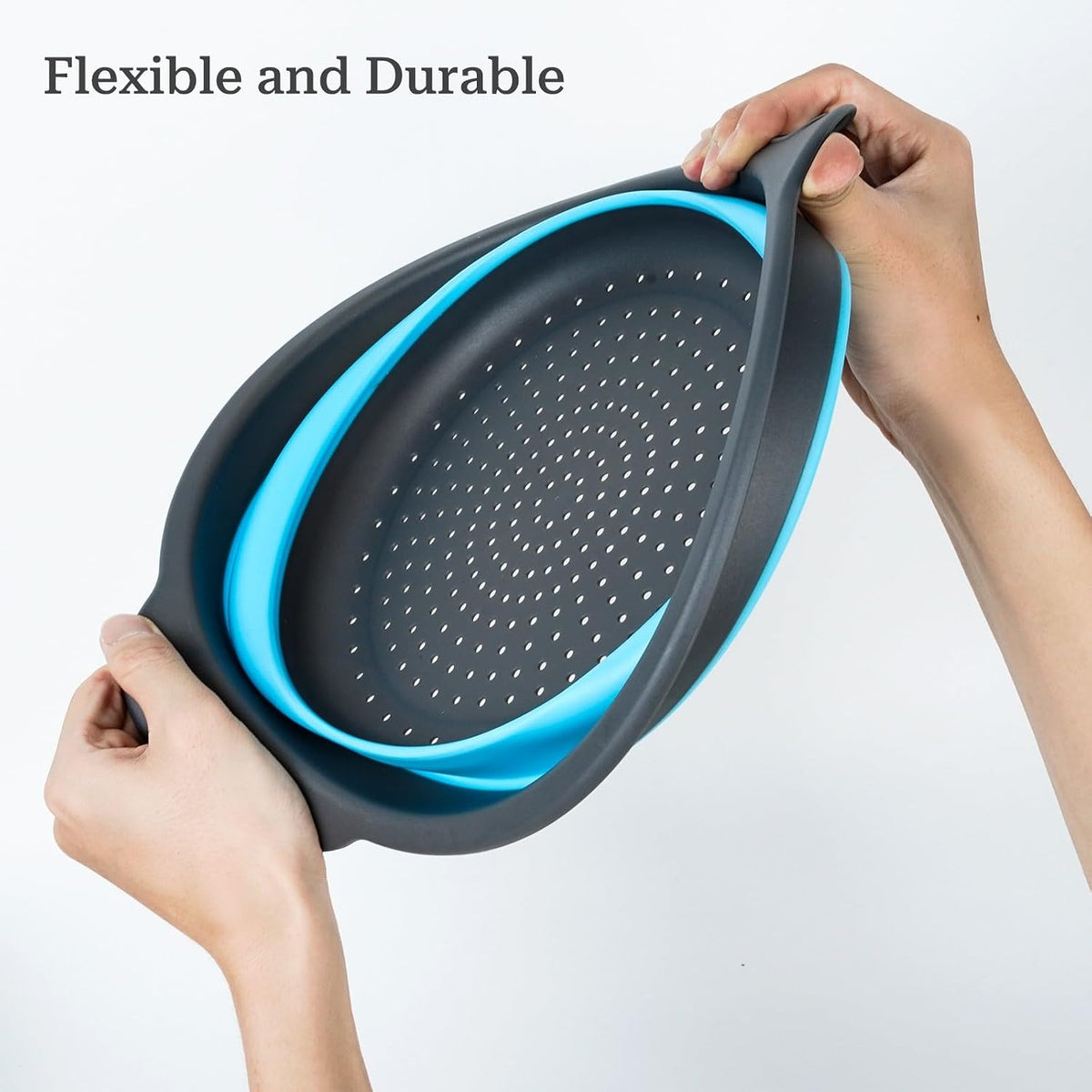 Aldaskad Collapsible Colander Set 3 Pack Space Saving Kitchen Strainers