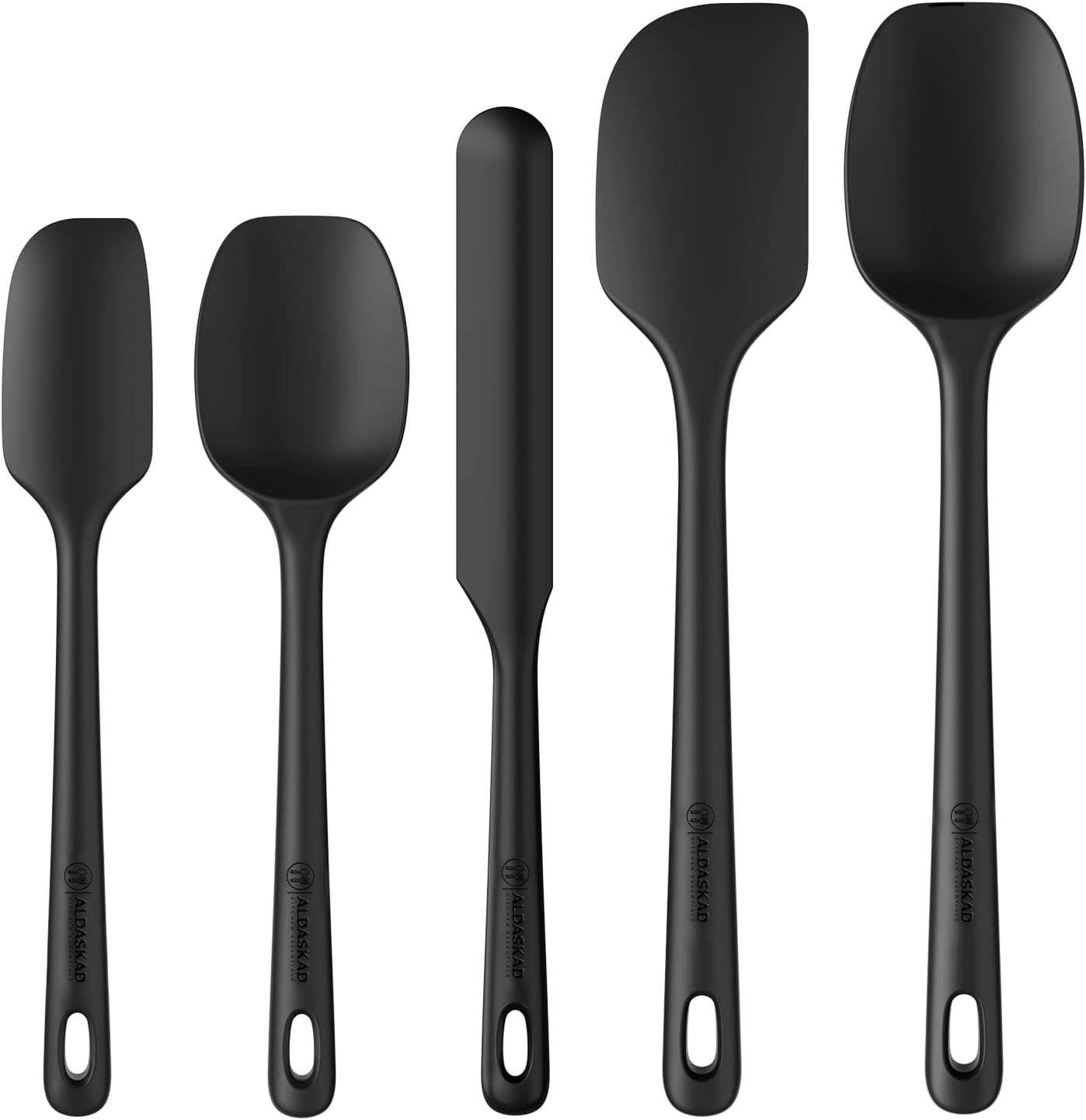Aldaskad Heat-Resistant Silicone Spatula Set for Non-Stick Cookware