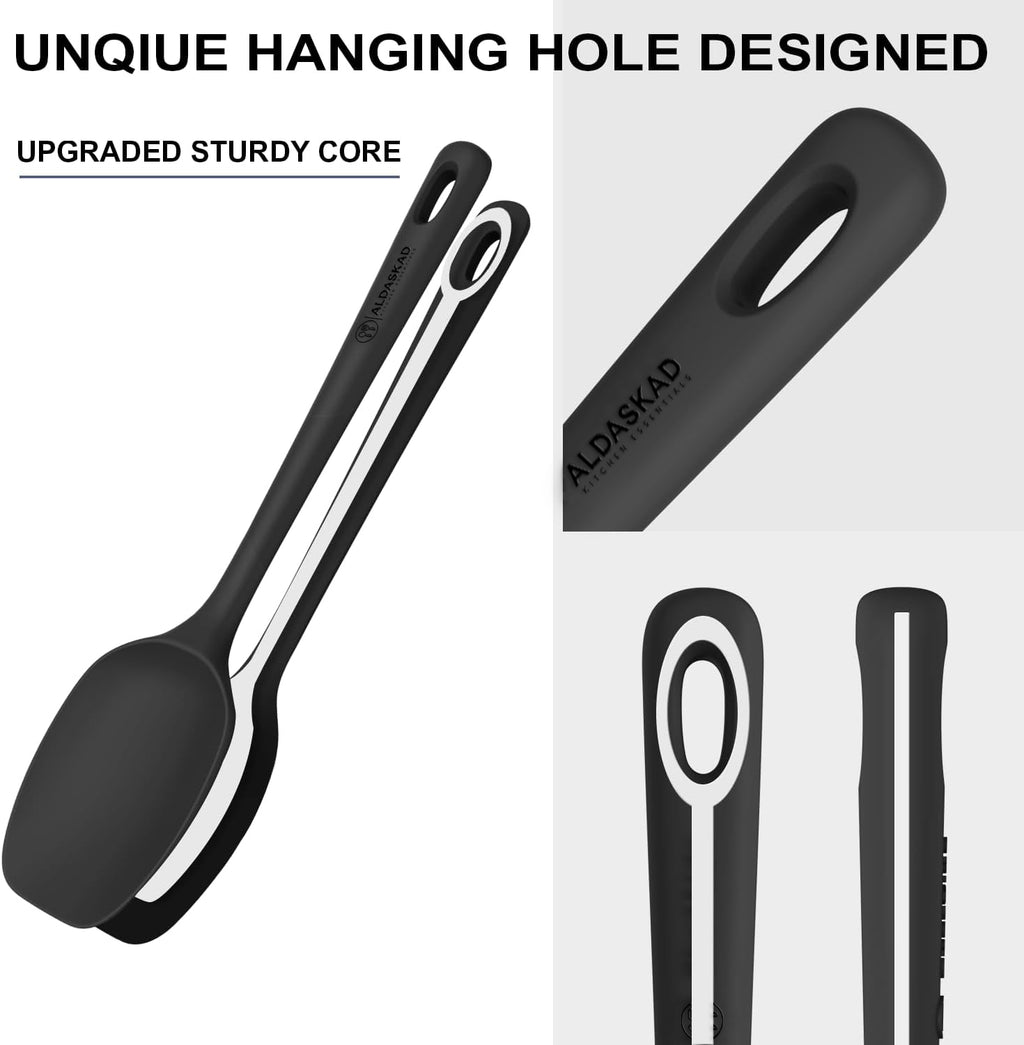 Aldaskad Heat-Resistant Silicone Spatula Set for Non-Stick Cookware