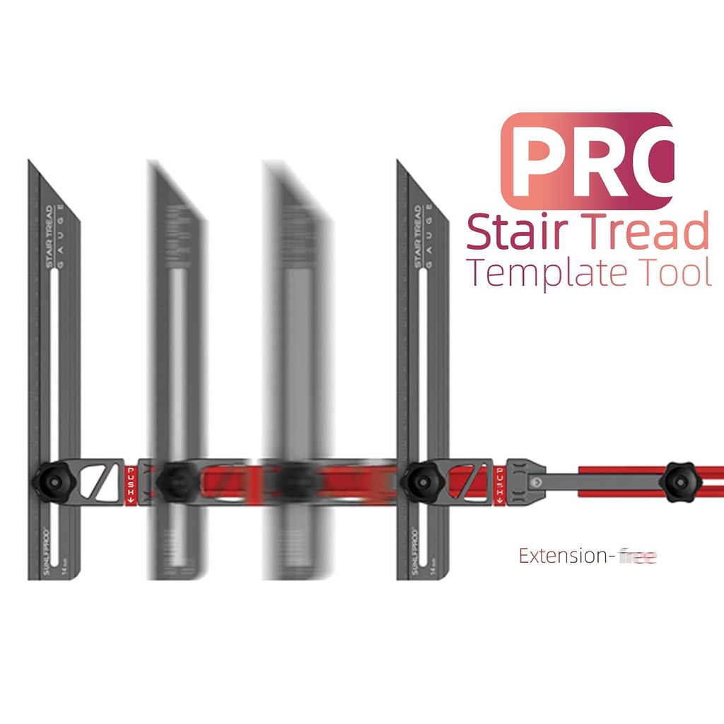 ALDASKAD Heavy-Duty Aluminum Stair Tread Template Tool (17.9" to 58.9")