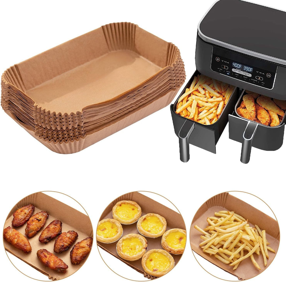Aldaskad 100PCS Air Fryer Parchment Liners Ninja DZ201