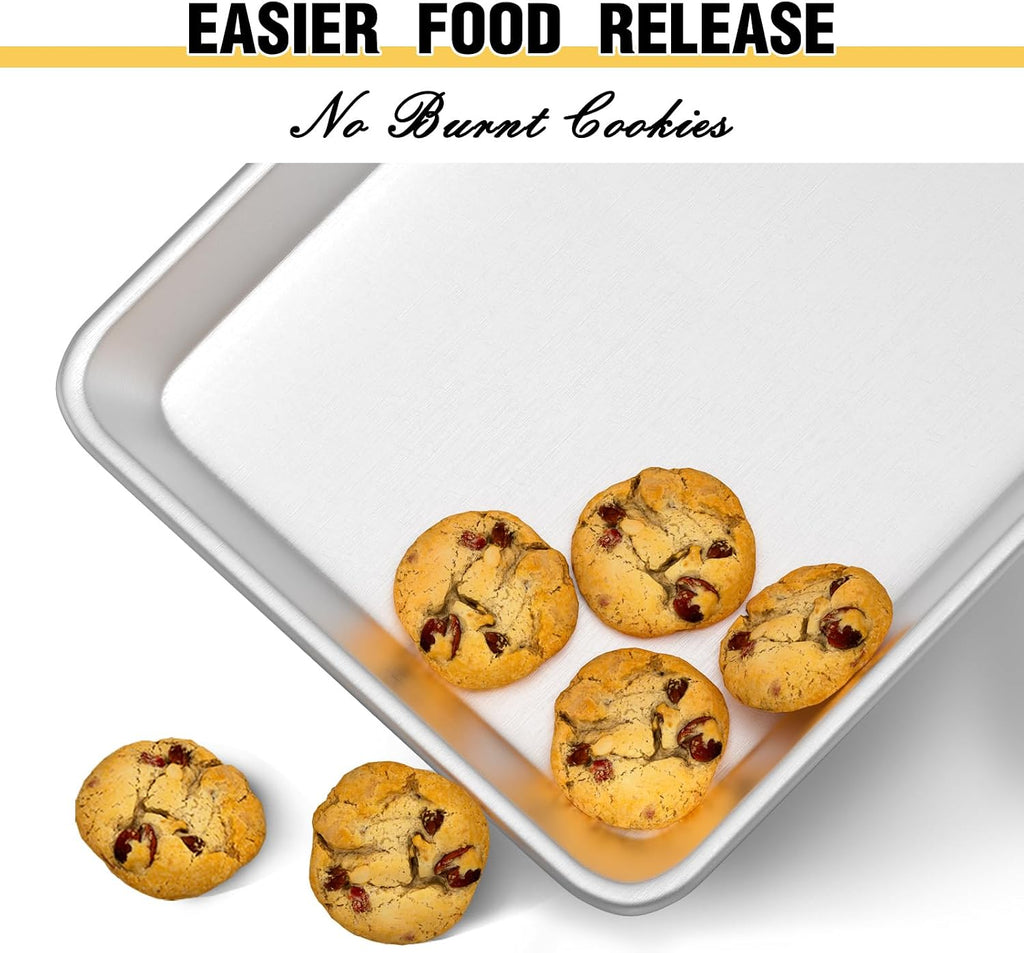 Aldaskad Heavy-Duty Stainless Steel Baking Sheet Pan Set with Heat-Resistant Handles