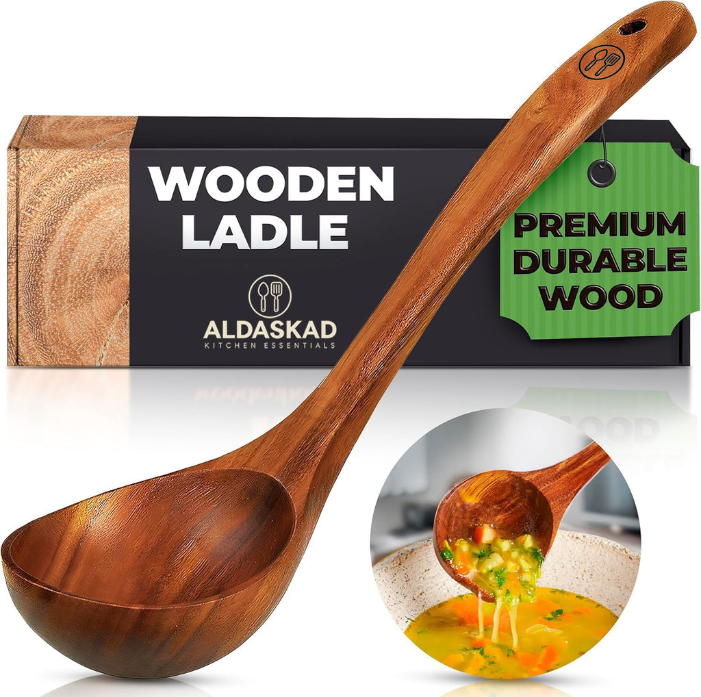 Woodenhouse Teak Wood Cooking Utensil Set for Non-Stick Cookware