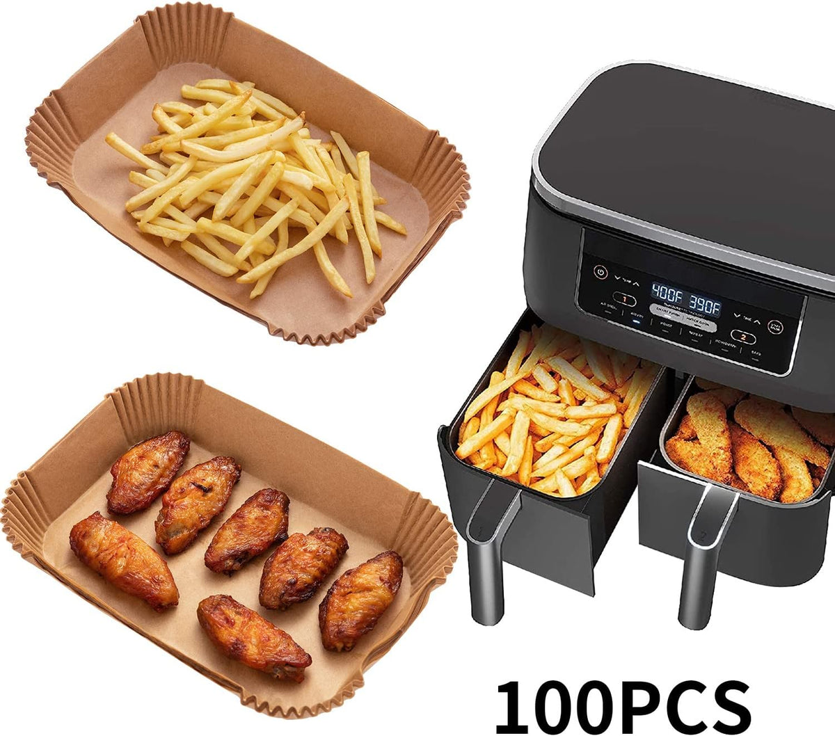 Aldaskad 100PCS Air Fryer Parchment Liners Ninja DZ201