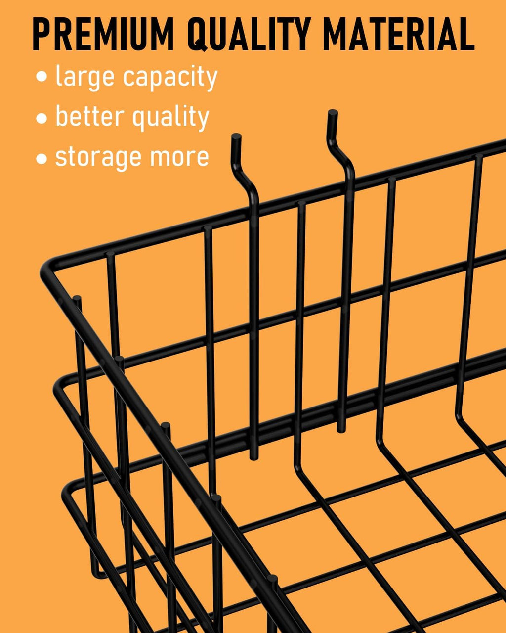 ALDASKAD 4-Pack Heavy-Duty Metal Pegboard Wire Baskets Set (S, M, L, XL)