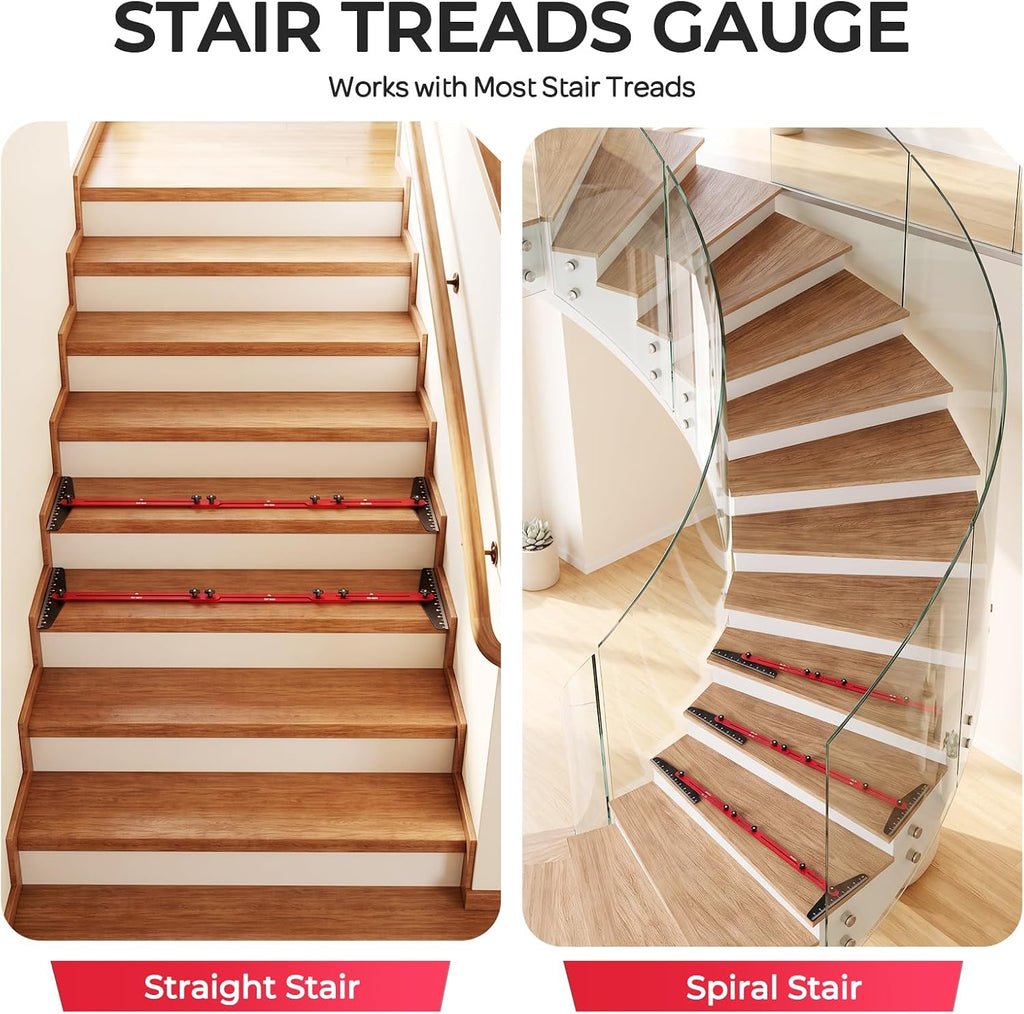 ALDASKAD Stair Tread Template Tool Kit with Carpenter Pencil & Steel Ruler
