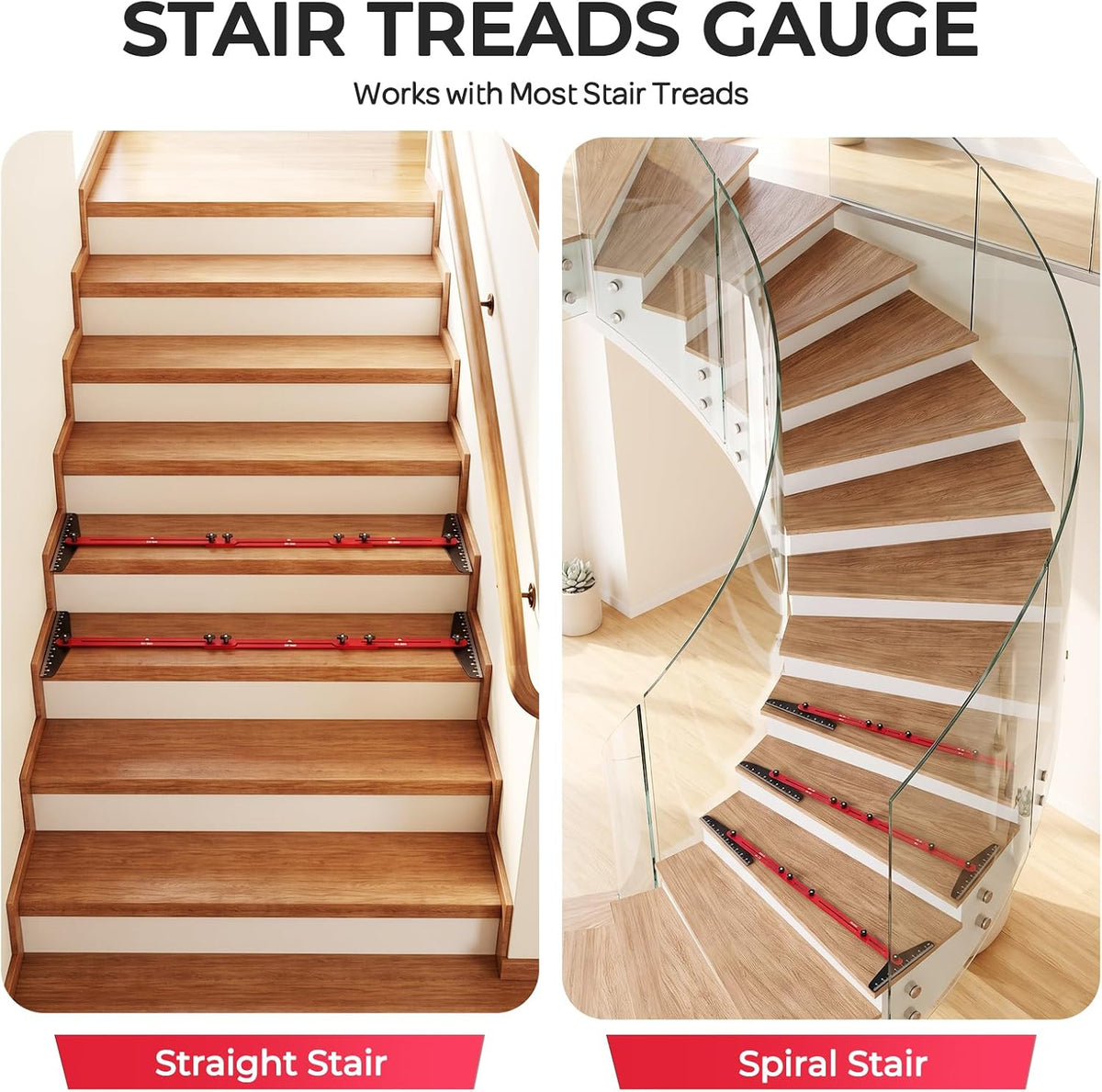 ALDASKAD Stair Tread Template Tool Kit with Carpenter Pencil & Steel Ruler