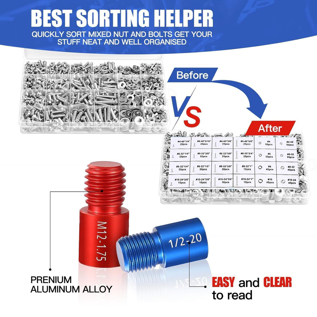 ALDASKAD 80-Piece Nut and Bolt Thread Checker Set (43 SAE & 37 Metric)
