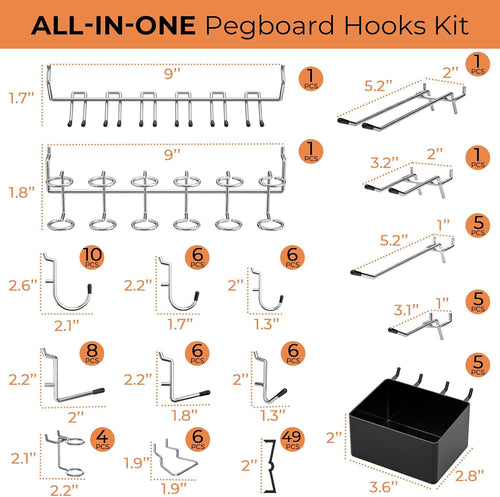 ALDASKAD 120-Piece Pegboard Hooks & Bins Organizer Accessory Kit