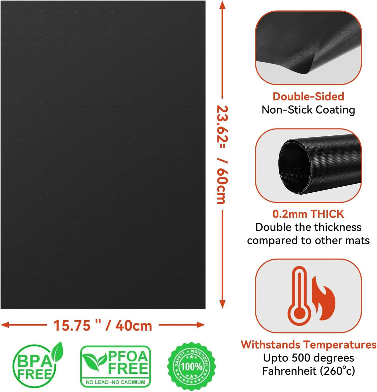 Aldaskad Kitchen Essentials Oven Liners Reusable Nonstick Heavy-Duty Mats 2-Pack