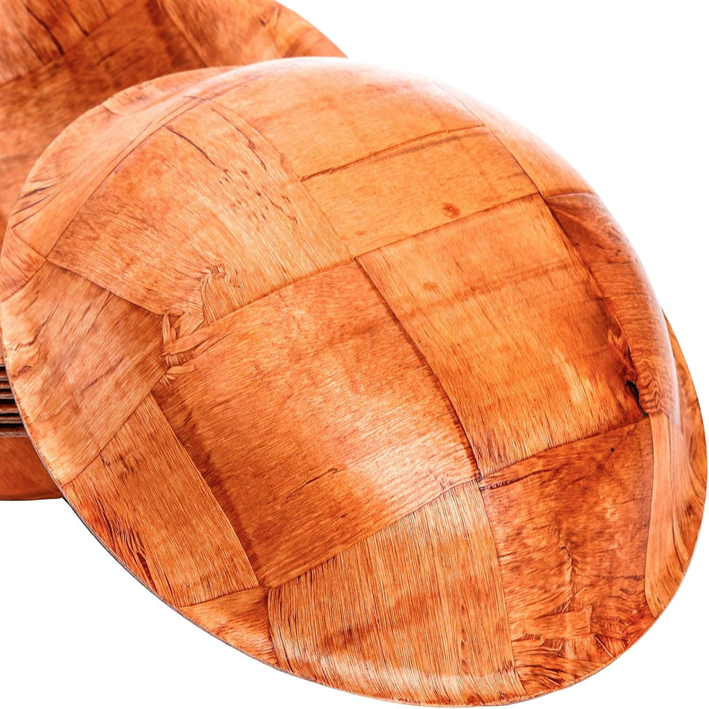 Aldaskad 8 Pack Wooden Woven Salad Bowls 8 Inch Stackable Serving Set