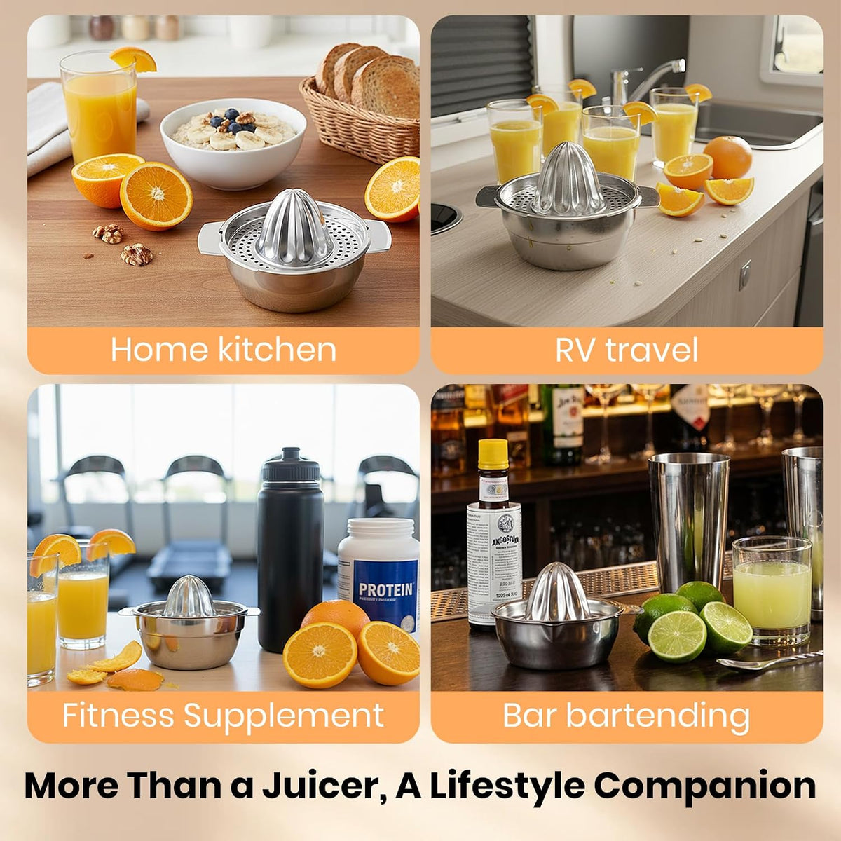 Aldaskad 316L Stainless Steel Lemon Squeezer Manual Citrus Juicer Press