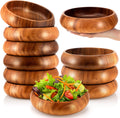 Aldaskad Acacia Wood Calabash Bowls 7.87 Inch 6 Piece Serving