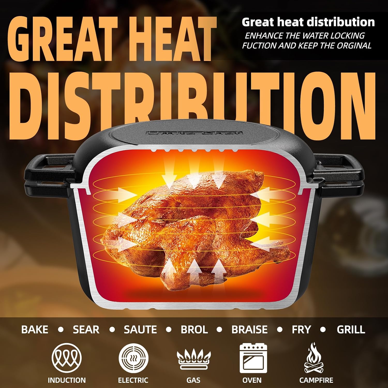 Aldaskad Pre-Seasoned Cast Iron Dutch Oven and Skillet Lid Set