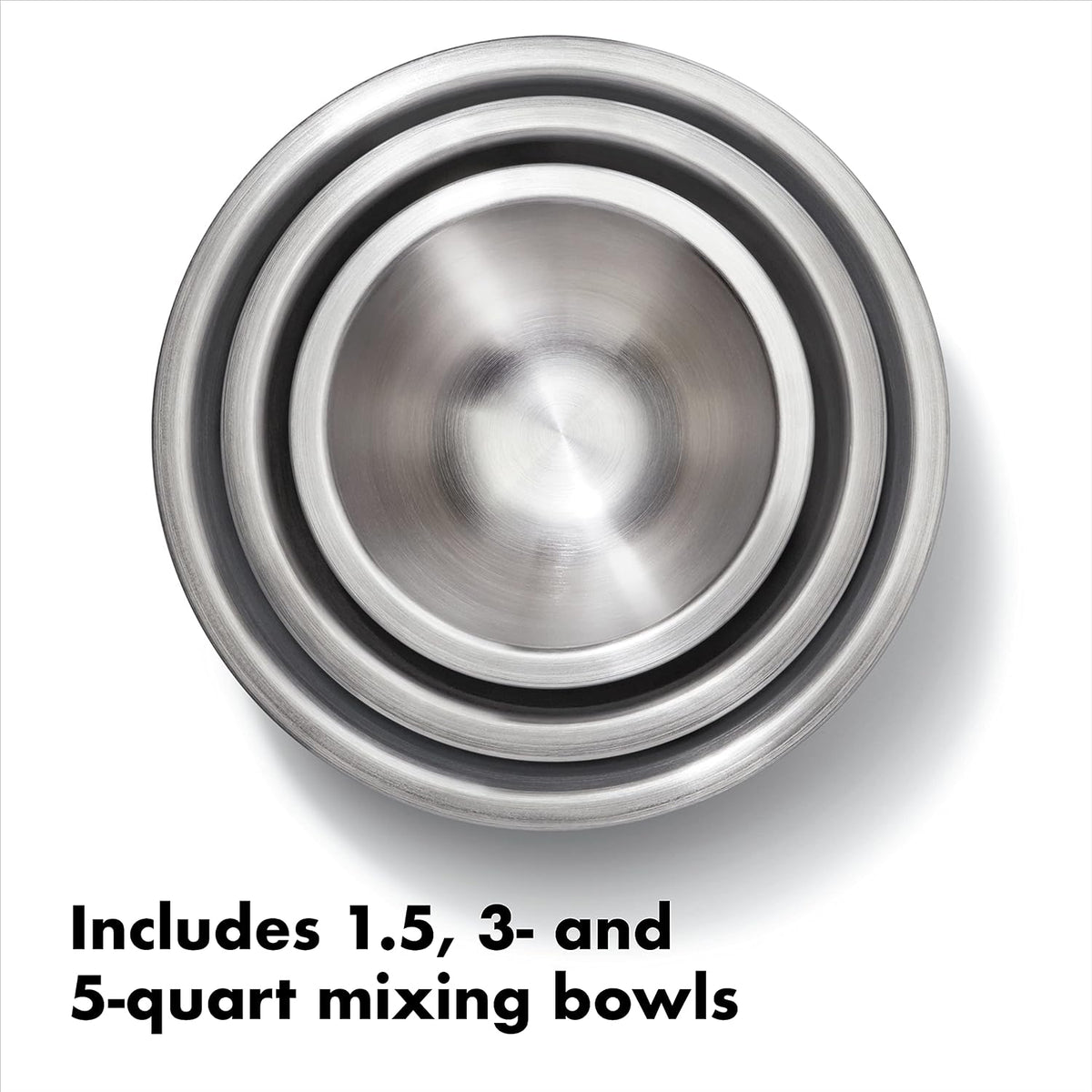 Aldaskad 3-Piece Stainless Steel Mixing Bowls Set