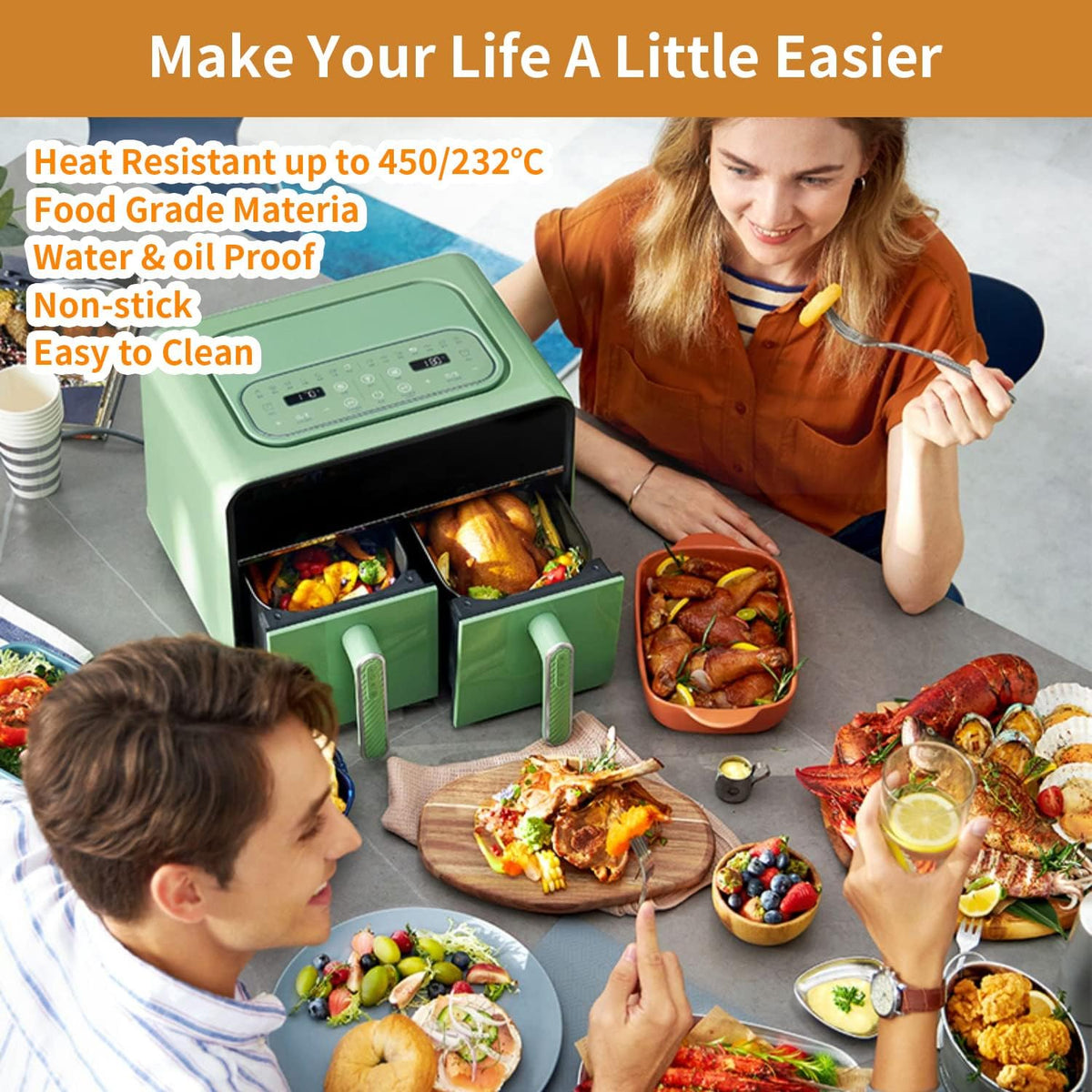 Aldaskad 100PCS Air Fryer Parchment Liners Ninja DZ201