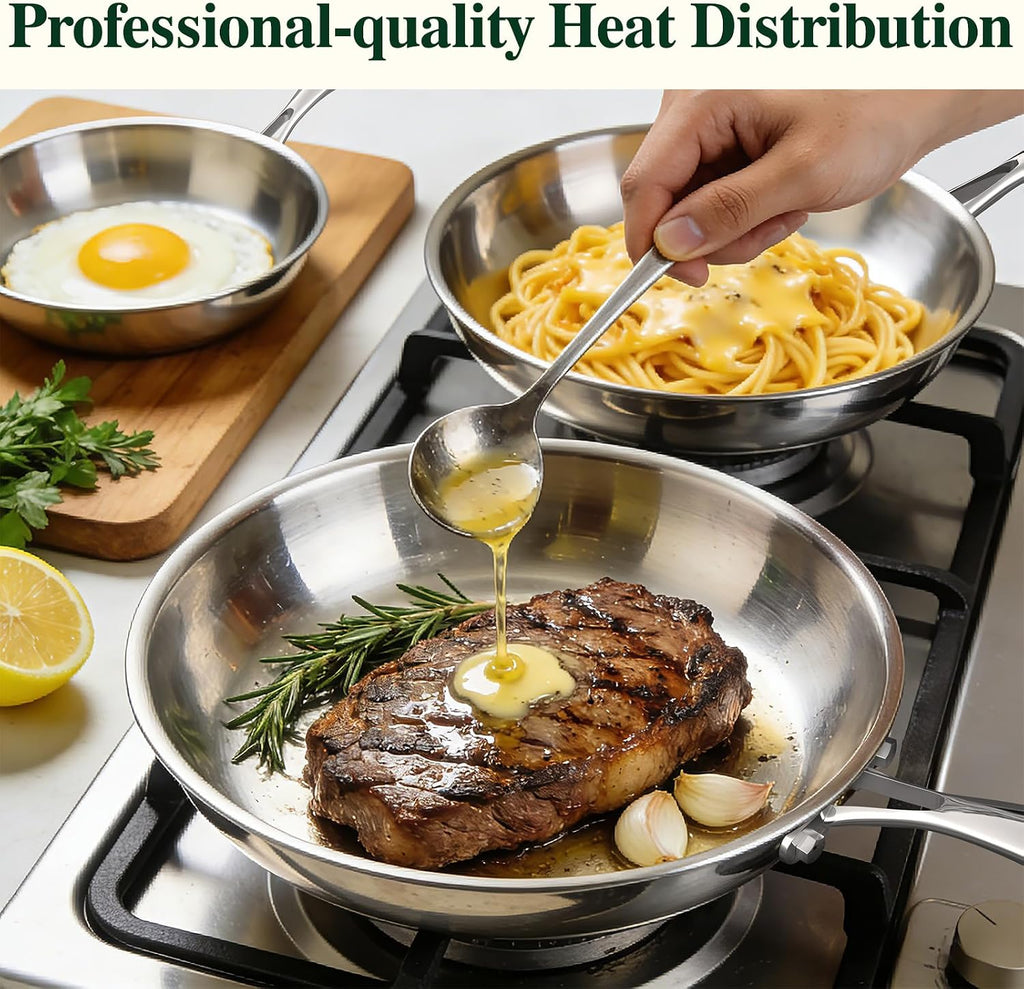 Aldaskad Stainless Steel Mixing Bowls Set with Airtight Lids