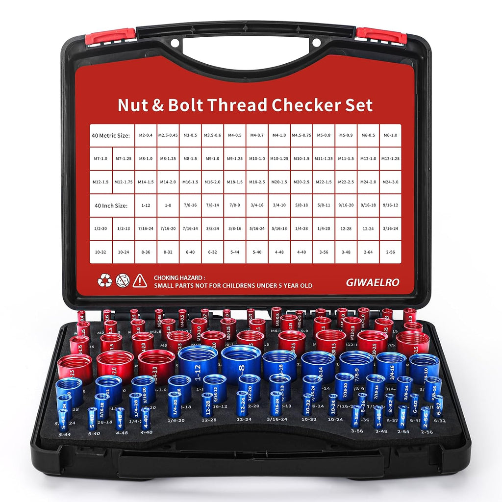 ALDASKAD 80-Piece Nut and Bolt Thread Checker Set (43 SAE & 37 Metric)