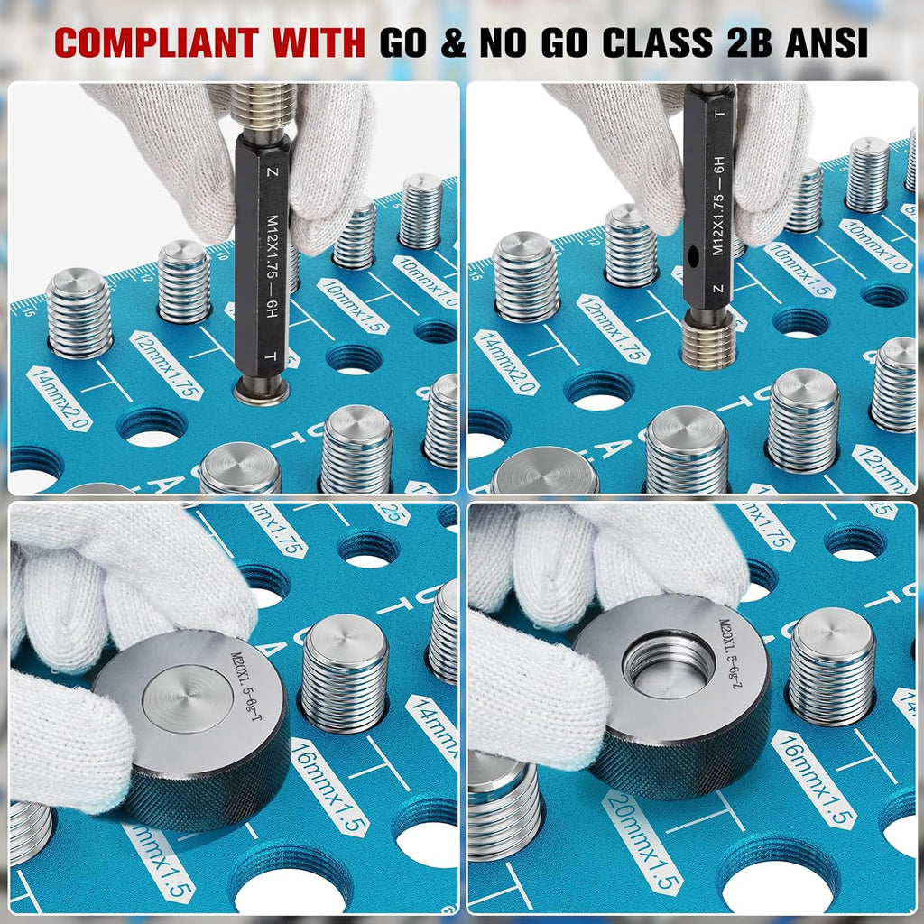 ALDASKAD 68-Size Nut & Bolt Thread Checker & Drill Bit Gauge Board