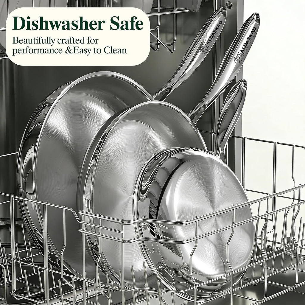 Aldaskad Stainless Steel Mixing Bowls Set with Airtight Lids