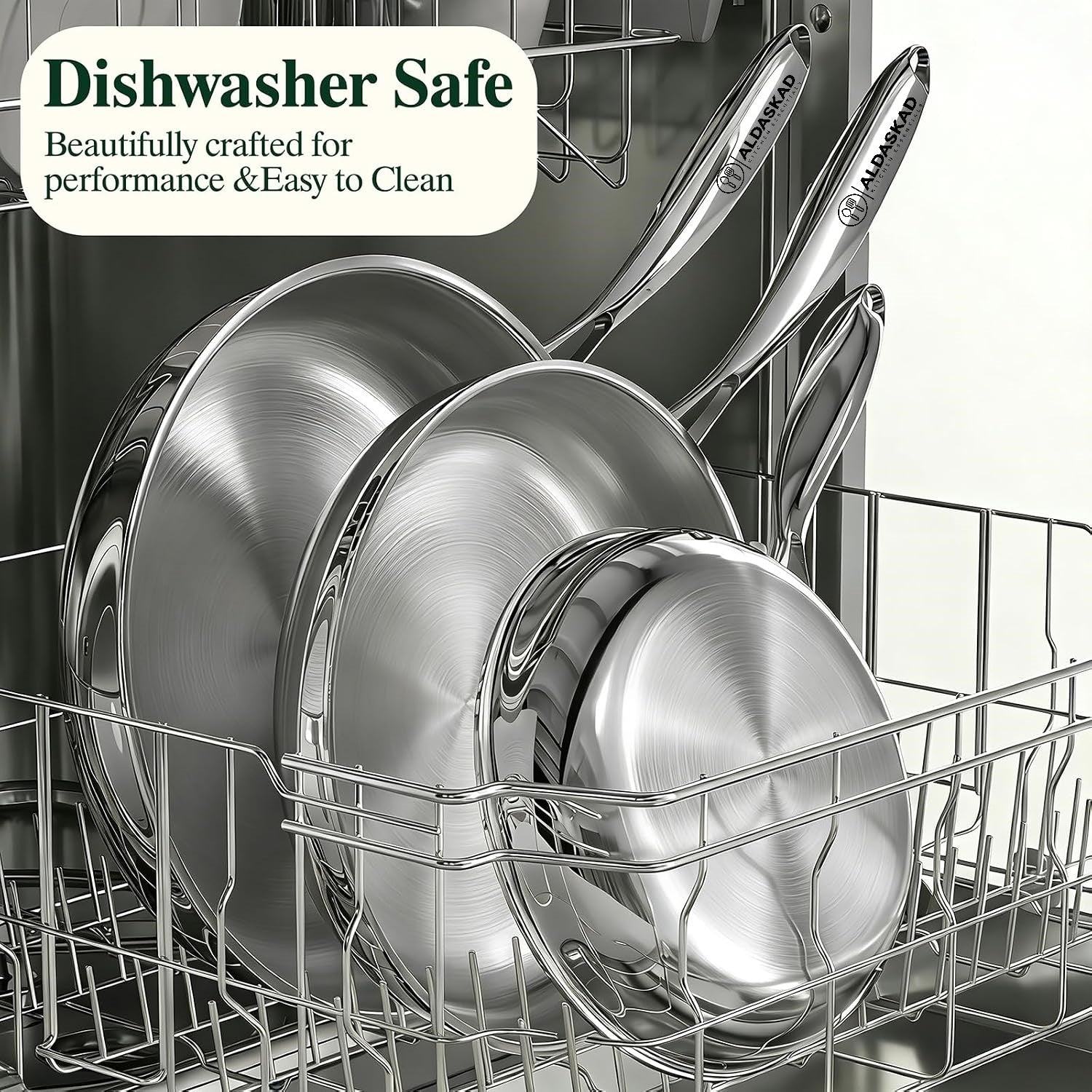 Aldaskad Stainless Steel Mixing Bowls Set with Airtight Lids