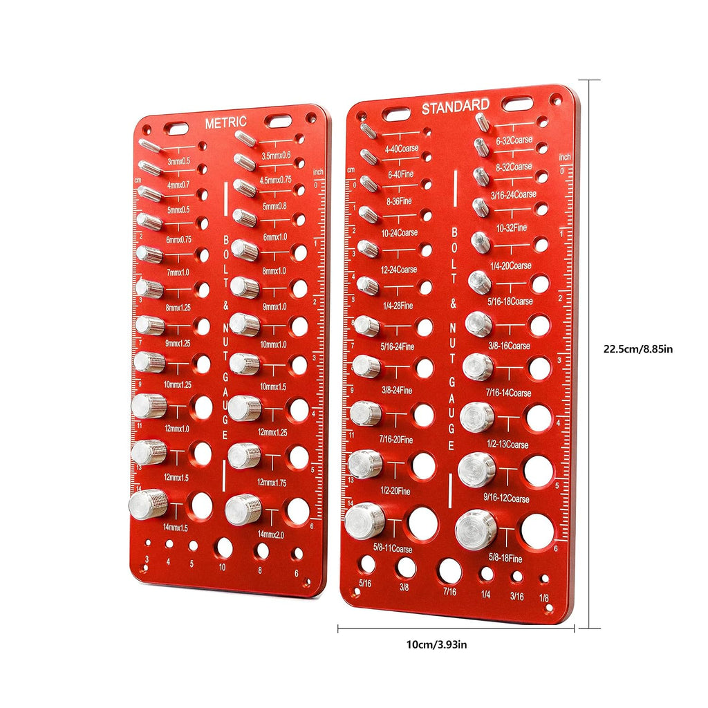 ALDASKAD 2-Piece Nut and Bolt Thread Checker Gauge Set