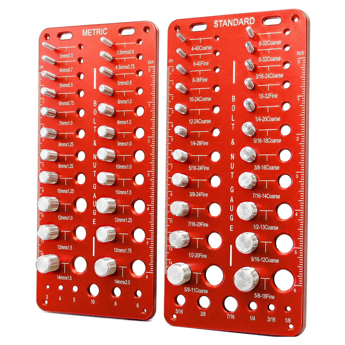 ALDASKAD 2-Piece Nut and Bolt Thread Checker Gauge Set