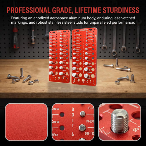 ALDASKAD 2-Piece Nut and Bolt Thread Checker Gauge Set