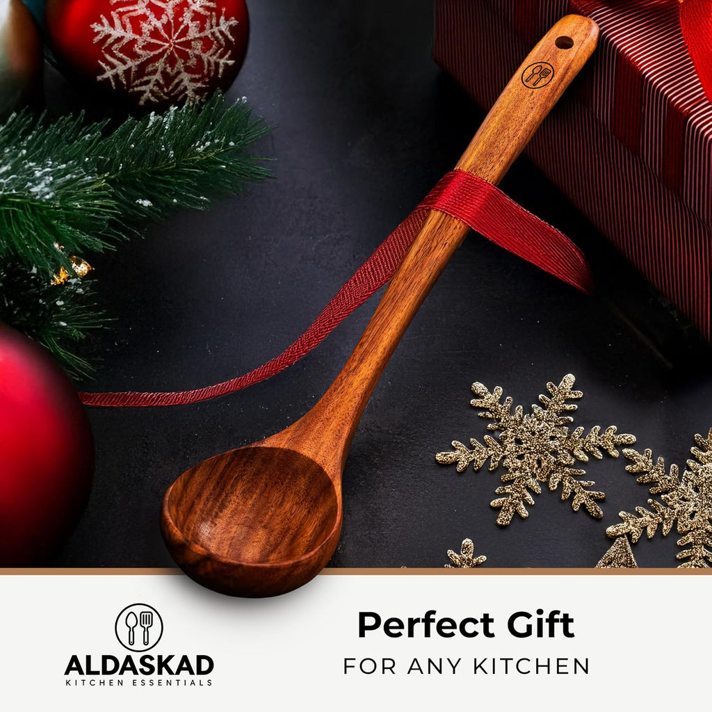 Woodenhouse Teak Wood Cooking Utensil Set for Non-Stick Cookware