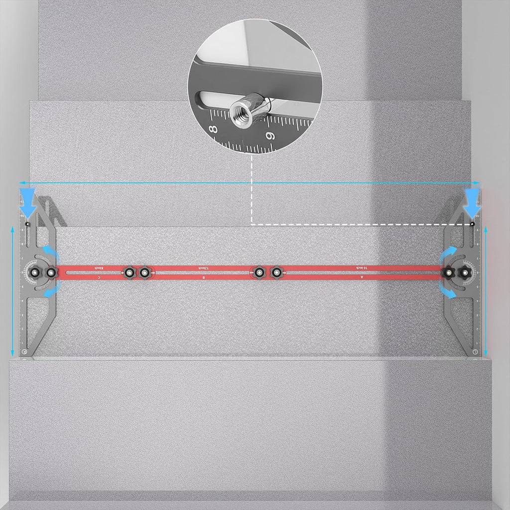 ALDASKAD Stair Tread Template Tool with Adaptive Groove Technology