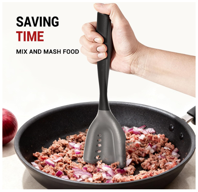 Aldaskad Premium Heat-Resistant Meat Chopper and Ground Beef Smasher for Non-Stick Cookware