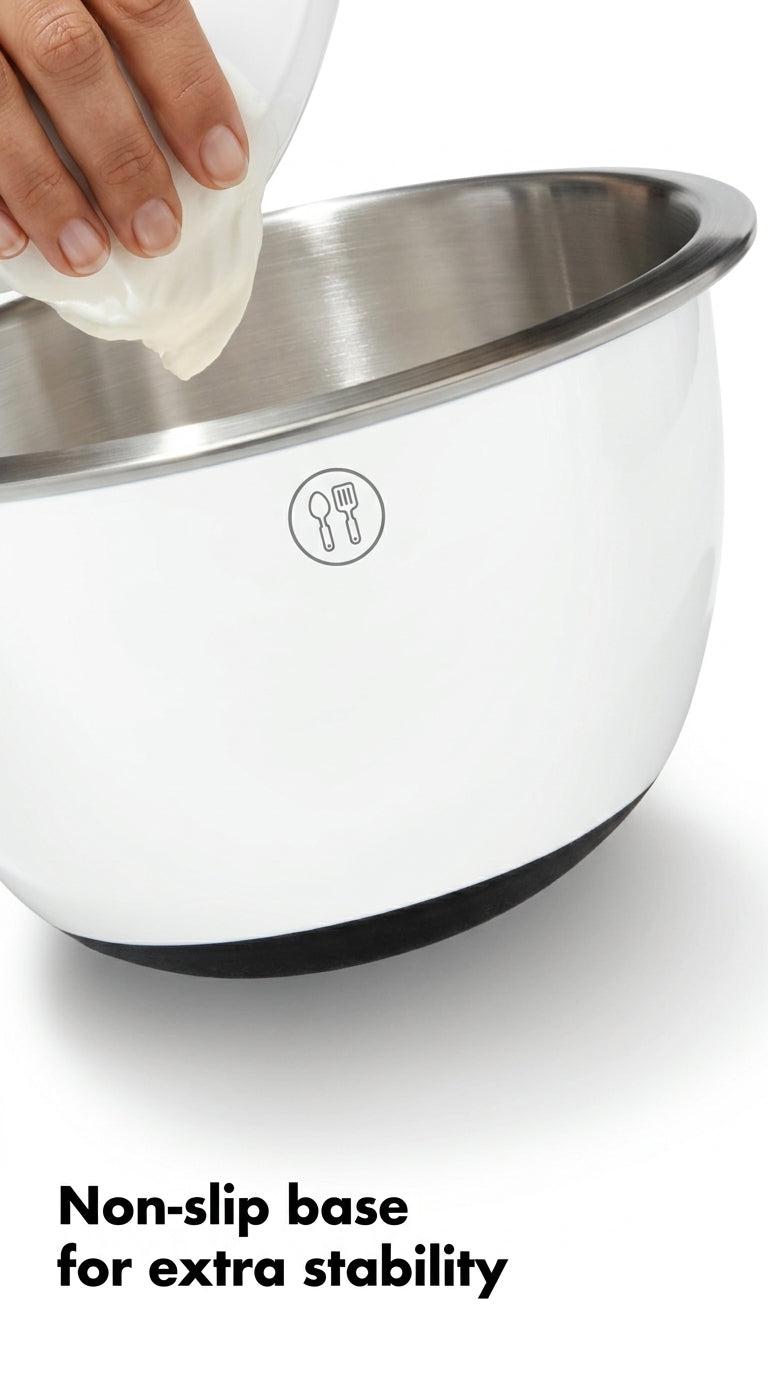 Aldaskad 3-Piece Stainless Steel Mixing Bowls Set