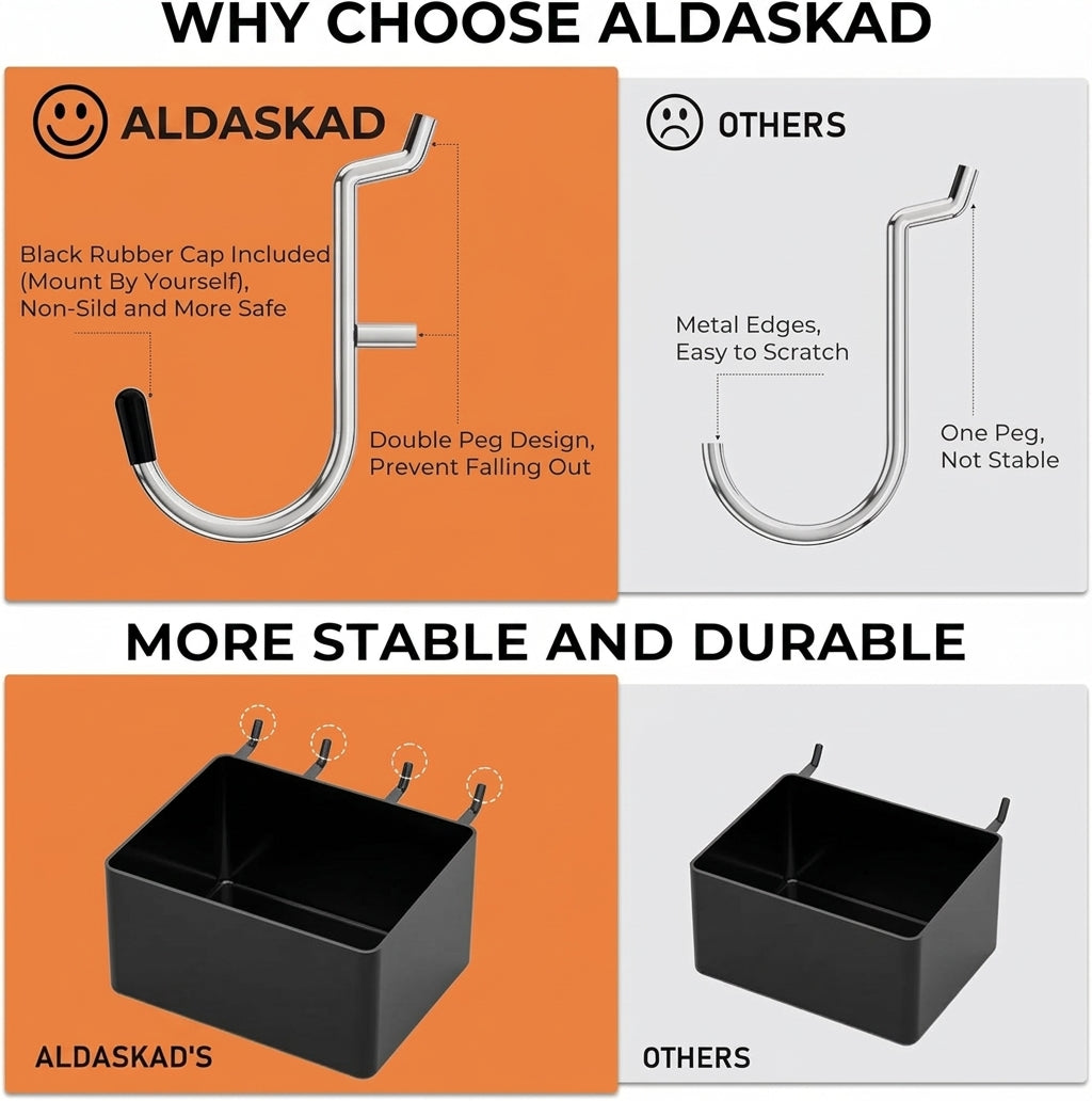 ALDASKAD 120-Piece Pegboard Hooks & Bins Organizer Accessory Kit