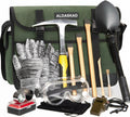ALDASKAD 15-Piece Geology Rock Hounding Tool Kit with 32oz Hammer & Chisels