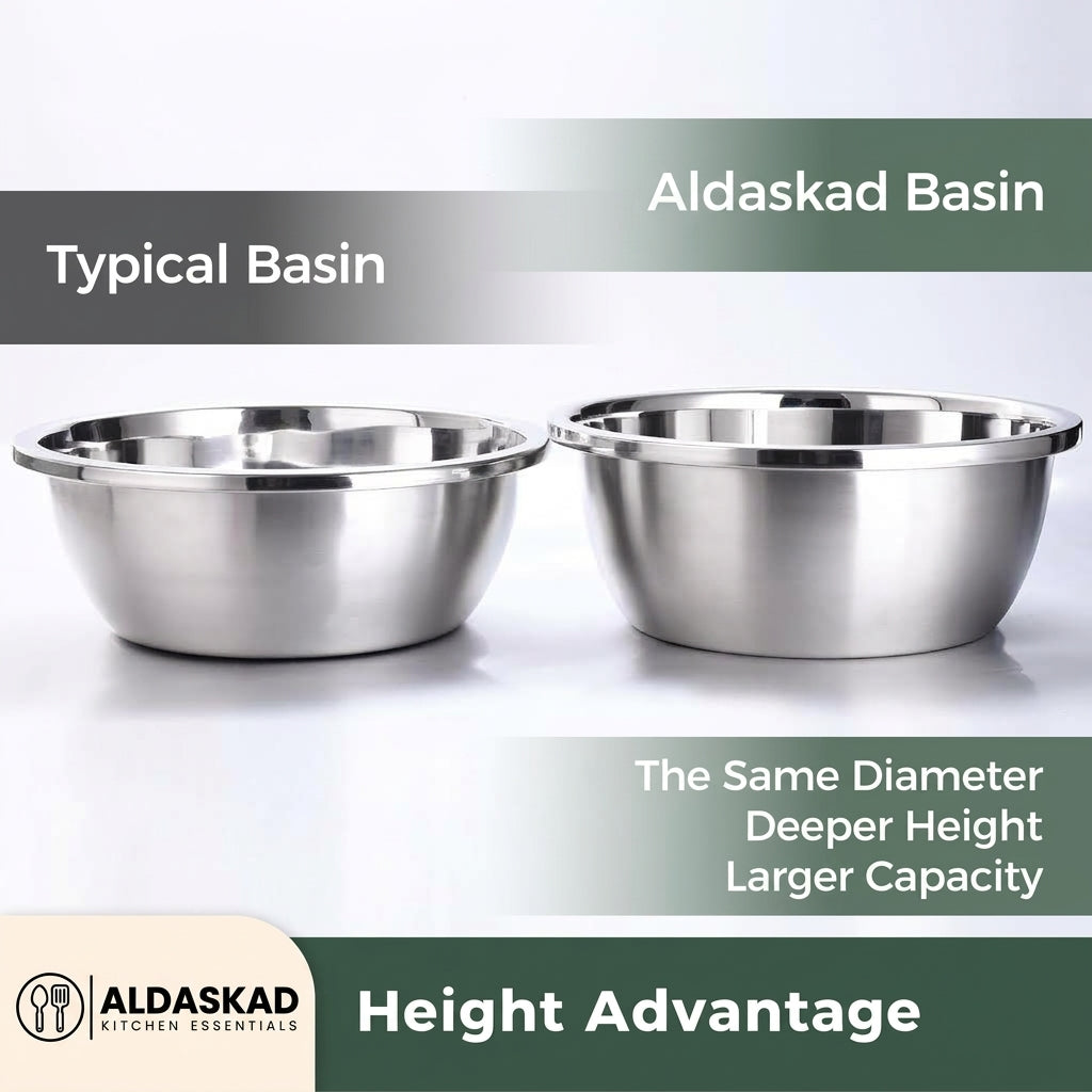 Aldaskad 6 Quart 2-in-1 Stainless Steel Colander Bowl Strainer Set