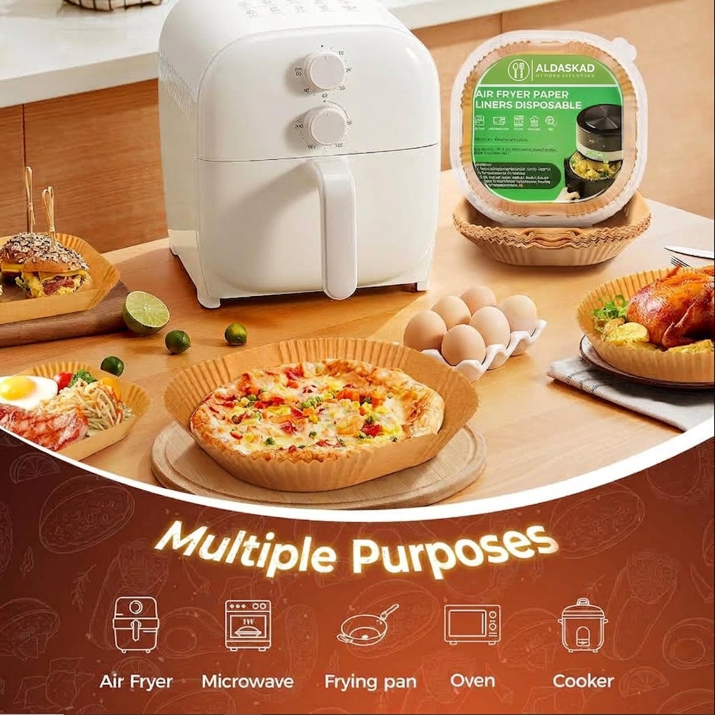 Aldaskad 420Pcs Air Fryer Liners 8 Inch Square Disposable Parchment
