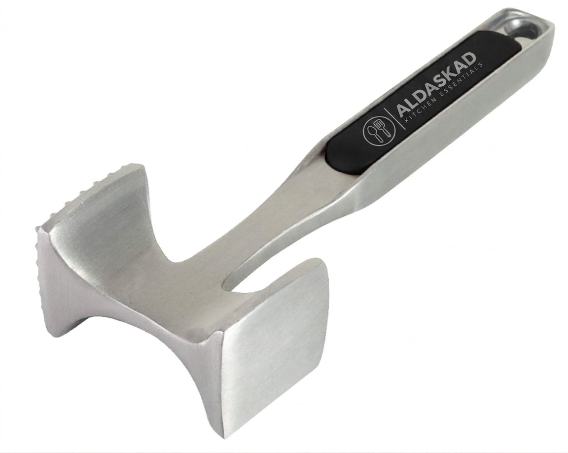 Aldaskad Meat Tenderizer Mallet – Dual-Sided Heavy Duty Meat Pounder for Steak, Chicken, & Pork – Ergonomic Soft-Grip Handle Kitchen Tool