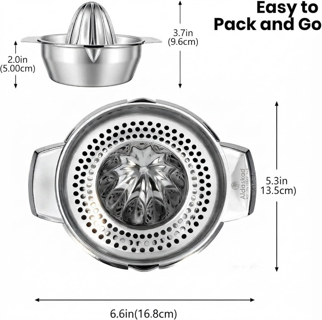 Aldaskad 316L Stainless Steel Lemon Squeezer Manual Citrus Juicer Press