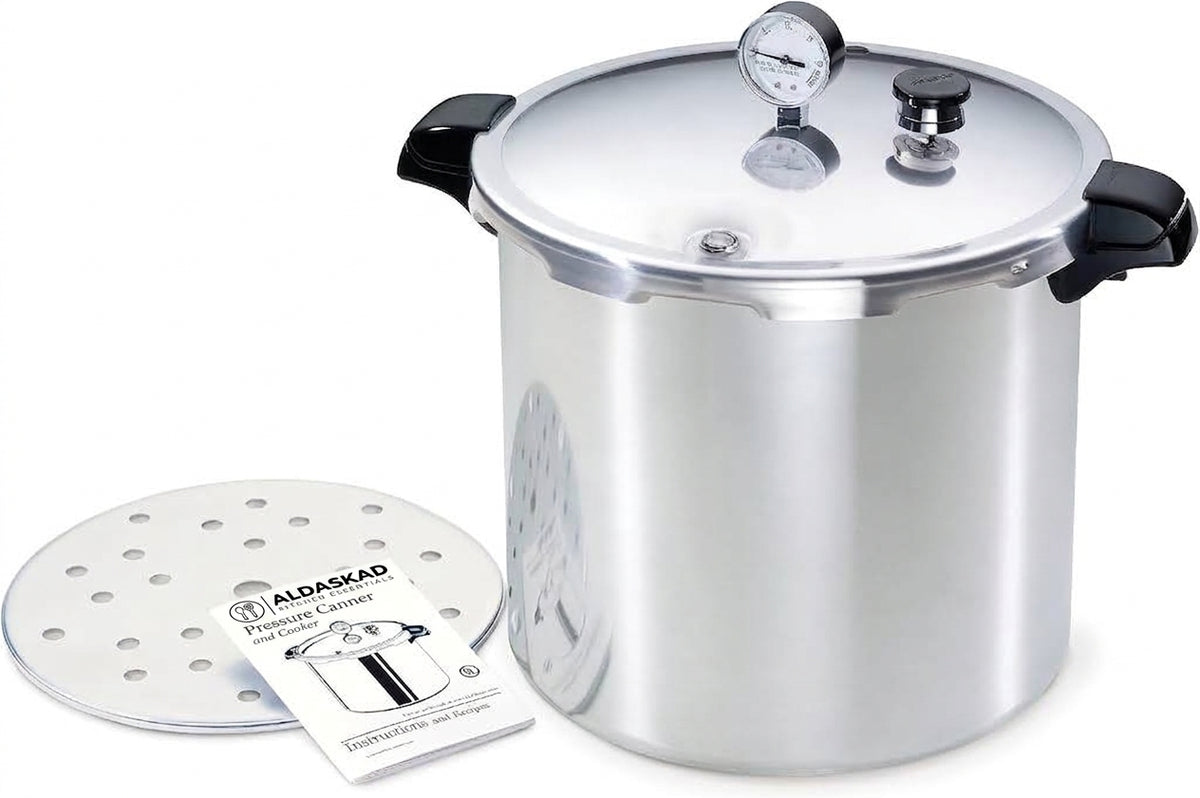 Aldaskad 23 Quart Stainless Steel Pressure Canner Cooker Induction Compatible