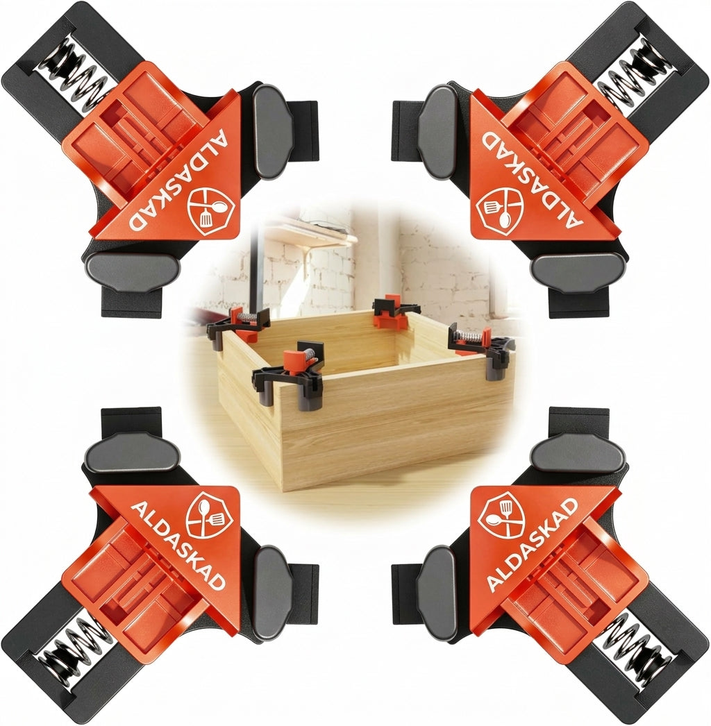 ALDASKAD 4-Piece 90-Degree Corner Clamp Set for Woodworking
