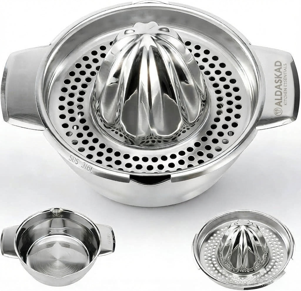 Aldaskad 316L Stainless Steel Lemon Squeezer Manual Citrus Juicer Press