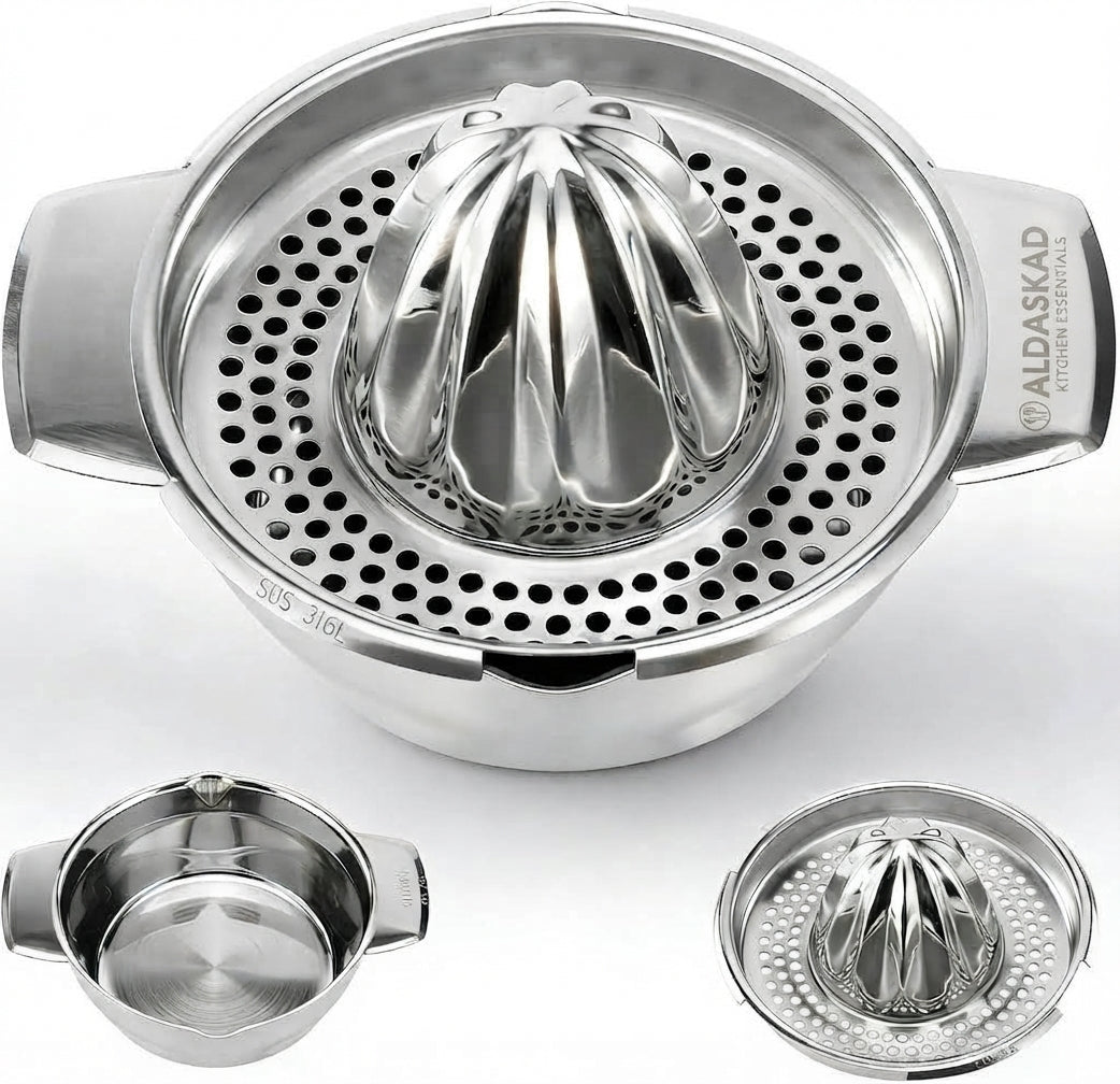 Aldaskad 316L Stainless Steel Lemon Squeezer Manual Citrus Juicer Press