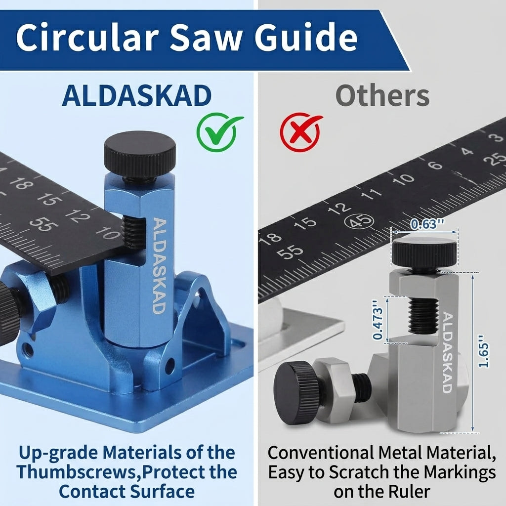 ALDASKAD 3-in-1 Tall Stair Gauge Blocks & Circular Saw Guide Set