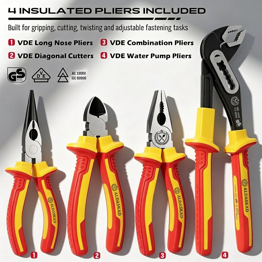ALDASKAD 18-Piece VDE 1000V Insulated Electrician Tool Set
