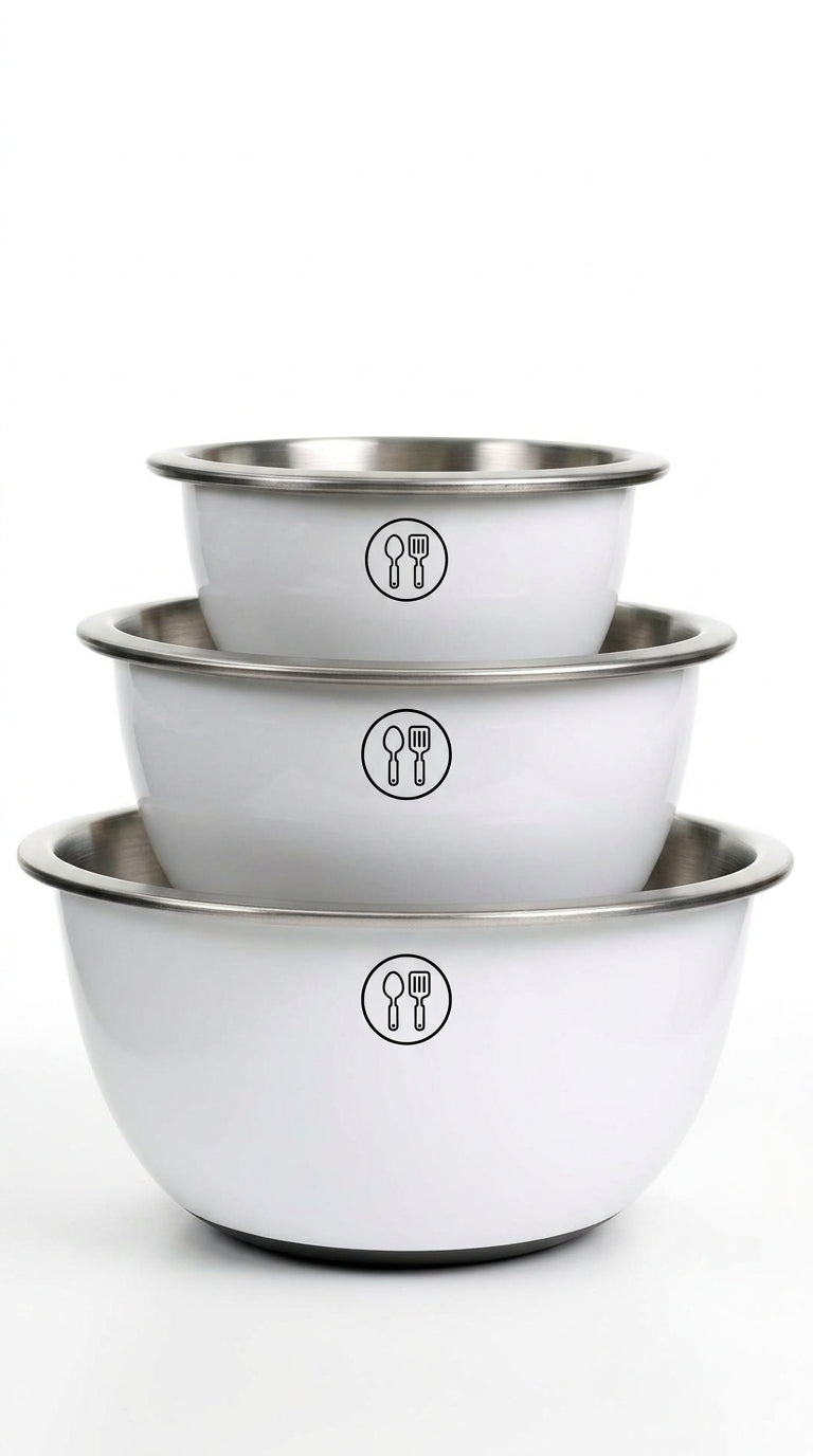 Aldaskad 3-Piece Stainless Steel Mixing Bowls Set