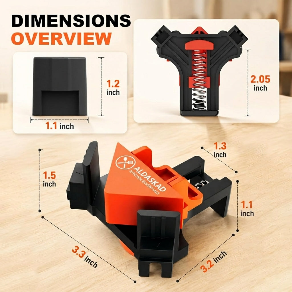 ALDASKAD 4-Piece 90-Degree Corner Clamp Set for Woodworking