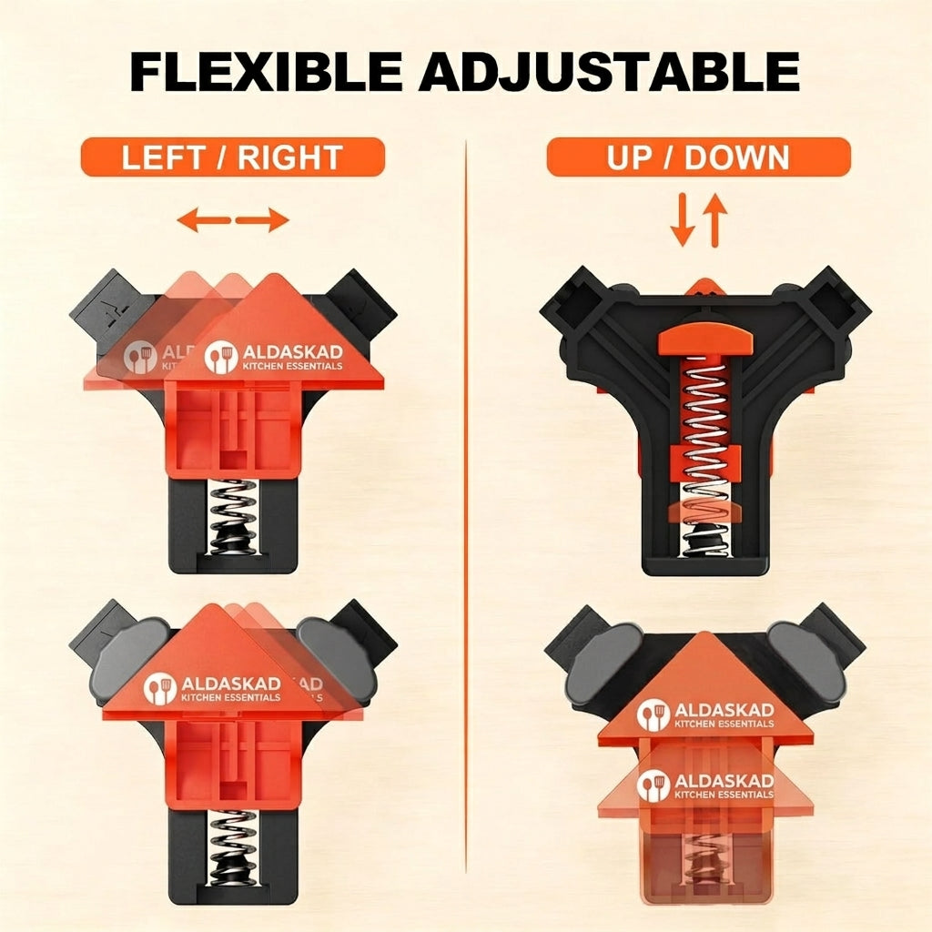 ALDASKAD 4-Piece 90-Degree Corner Clamp Set for Woodworking