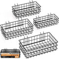 ALDASKAD 4-Pack Heavy-Duty Metal Pegboard Wire Baskets Set (S, M, L, XL)