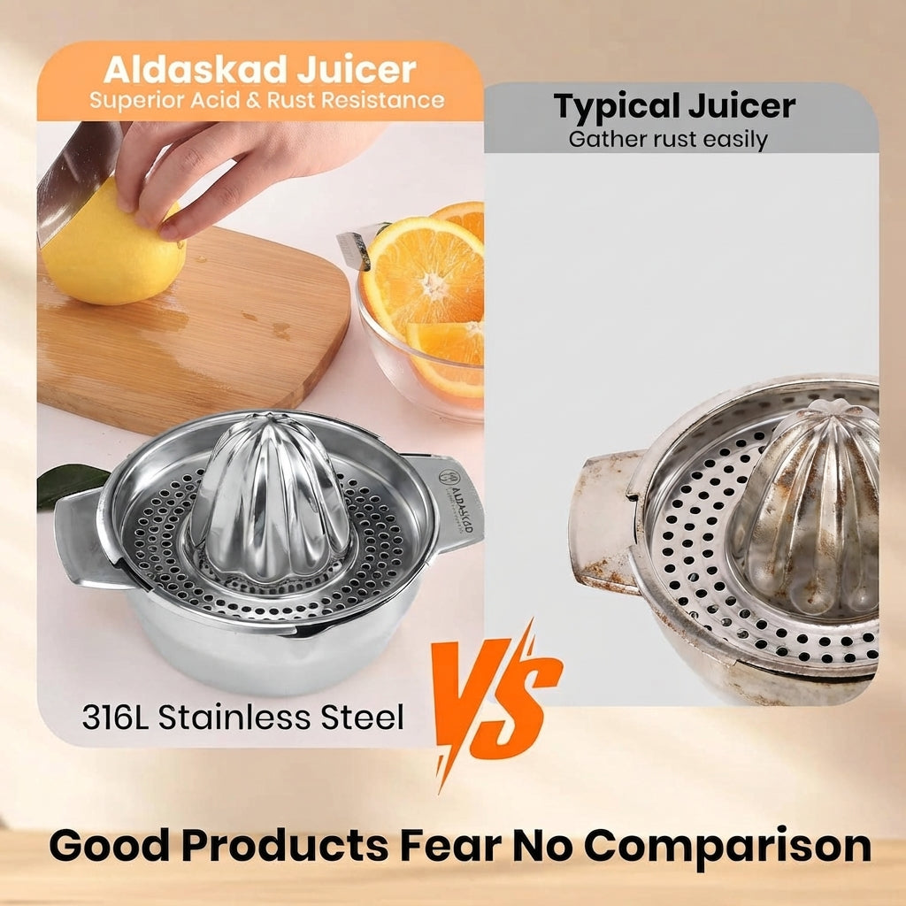 Aldaskad 316L Stainless Steel Lemon Squeezer Manual Citrus Juicer Press